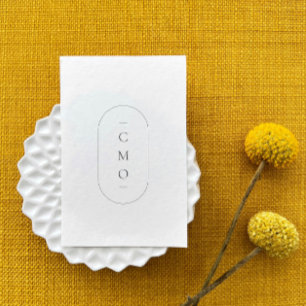 Eenvoudig Modern Minimalistisch Wit Monogram Logo Visitekaartje
