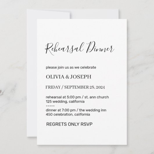 Eenvoudig modern & minimalistisch wit repetitie di kaart (Voorkant)