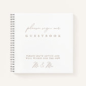 Eenvoudig modern, minimalistisch witbruiloft notitieboek (Voorkant)