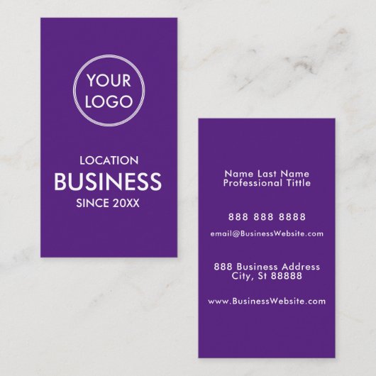 Eenvoudig modern minimalistisch zakelijk Logo Paar Visitekaartje (Voorkant / Achterkant)