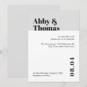 Eenvoudig, modern, minimalistisch zwart, grijs huw kaart (Voorkant / Achterkant)