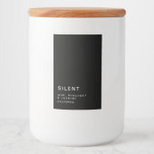 Eenvoudig modern, minimalistisch zwart kaarsenlabe voedselcontainer etiket (Voorkant)