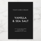 Eenvoudig modern, minimalistisch zwart kaarsenlabe voedselcontainer etiket (Enkel label)