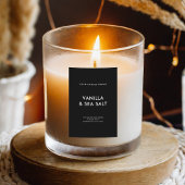 Eenvoudig modern, minimalistisch zwart kaarsenlabe voedselcontainer etiket