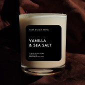 Eenvoudig Modern Minimalistisch Zwart Kaarslabel Vierkante Sticker