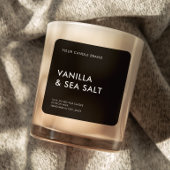 Eenvoudig Modern Minimalistisch Zwart Kaarslabel Vierkante Sticker