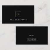 Eenvoudig modern minimalistisch zwart klasmodel visitekaartje (Voorkant / Achterkant)