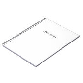 Eenvoudig modern minimalistisch zwart script | Wit Notitieboek (Linkerzijde)