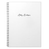 Eenvoudig modern minimalistisch zwart script | Wit Notitieboek (Voorkant)