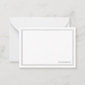 Eenvoudig modern minimalistisch zwart twee-grens m notitiekaartje (Voorkant)