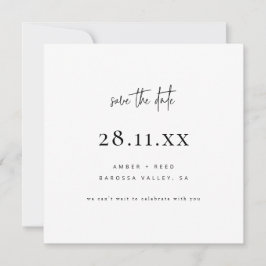 Eenvoudig modern, minimalistisch zwart vierkant sc save the date
