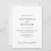 Eenvoudig modern minimalistisch zwart-wit huwelijk kaart (Voorkant)