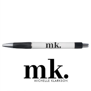 Eenvoudig modern minimalistisch zwart-wit monogram pen