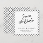 Eenvoudig Modern Minimum Script Wedding slaat de d Save The Date (Voorkant / Achterkant)
