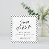 Eenvoudig Modern Minimum Script Wedding slaat de d Save The Date (Staand voorkant)