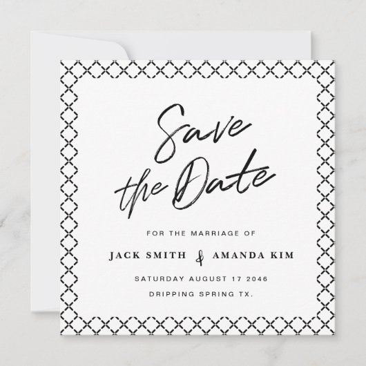 Eenvoudig Modern Minimum Script Wedding slaat de d Save The Date (Voorkant)