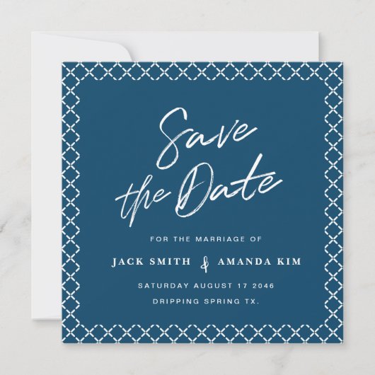 Eenvoudig Modern Minimum Script Wedding slaat de d Save The Date (Voorkant)