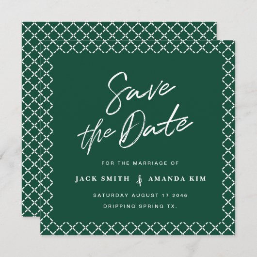 Eenvoudig Modern Minimum Script Wedding slaat de d Save The Date (Voorkant / Achterkant)