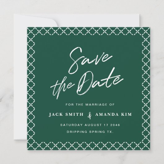 Eenvoudig Modern Minimum Script Wedding slaat de d Save The Date (Voorkant)