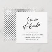 Eenvoudig Modern Minimum Script Wedding slaat de d Save The Date (Voorkant / Achterkant)
