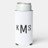 Eenvoudig modern Monogram B/W Seltzer Blikjeskoeler (Seltzer Achterkant)