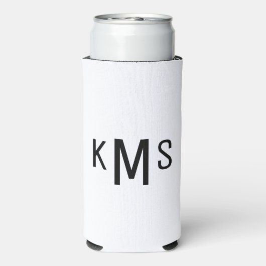Eenvoudig modern Monogram B/W Seltzer Blikjeskoeler (Seltzer Achterkant)