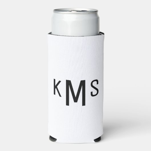 Eenvoudig modern Monogram B/W Seltzer Blikjeskoeler (Seltzer Voorkant)