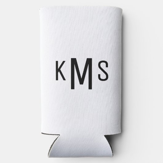 Eenvoudig modern Monogram B/W Seltzer Blikjeskoeler (Achterkant)
