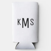 Eenvoudig modern Monogram B/W Seltzer Blikjeskoeler (Voorkant)