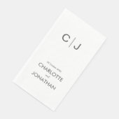 Eenvoudig modern monogram bruiloft/Verloving Servet (Hoek)