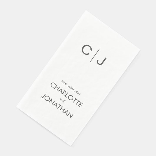 Eenvoudig modern monogram bruiloft/Verloving Servet (Hoek)