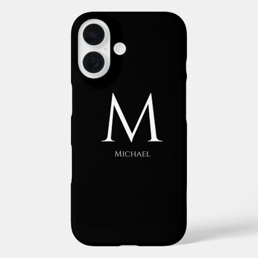 Eenvoudig modern Monogram Case-Mate iPhone Case (Achterkant)