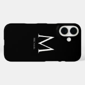 Eenvoudig modern Monogram Case-Mate iPhone Case (Achterkant (horizontaal))