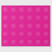 Eenvoudig & Modern Monogram Eerste Letter | Roze & Cadeaupapier (Vlak)