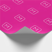Eenvoudig & Modern Monogram Eerste Letter | Roze & Cadeaupapier (Hoek)