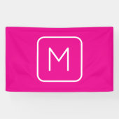 Eenvoudig & Modern Monogram Eerste Letter | Roze & Spandoek (Horizontaal)