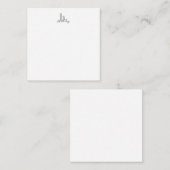 Eenvoudig modern monogram elegant script notitiekaartje (Voorkant / Achterkant)