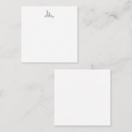 Eenvoudig modern monogram elegant script notitiekaartje