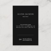 Eenvoudig modern monogram elegant visitekaartje (Achterkant)