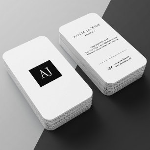 Eenvoudig modern monogram elegant visitekaartje