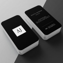 Eenvoudig modern monogram elegant visitekaartje