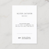 Eenvoudig modern monogram elegant visitekaartje (Achterkant)