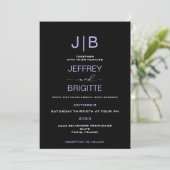 Eenvoudig modern monogram elegante bruiloft kaart (Staand voorkant)