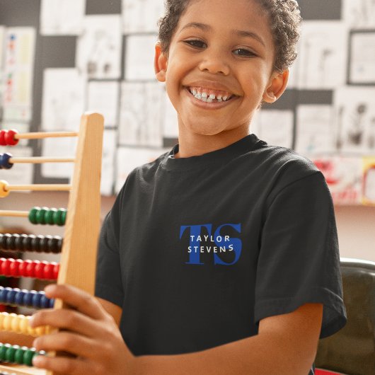 Eenvoudig Modern Monogram en Naam ID T-shirt