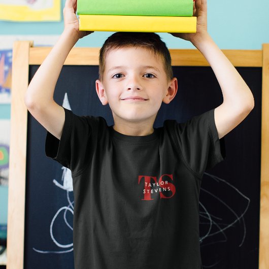 Eenvoudig Modern Monogram en Naam ID T-shirt