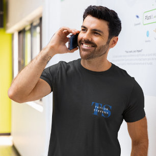 Eenvoudig Modern Monogram en Naam T-shirt