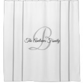 Eenvoudig modern monogram familienaam Shower Curta Douchegordijn (Voorkant)