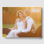 Eenvoudig Modern Monogram Foto bruiloft gastenboek (Achterkant)