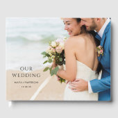 Eenvoudig Modern Monogram Foto bruiloft gastenboek (Voorkant)