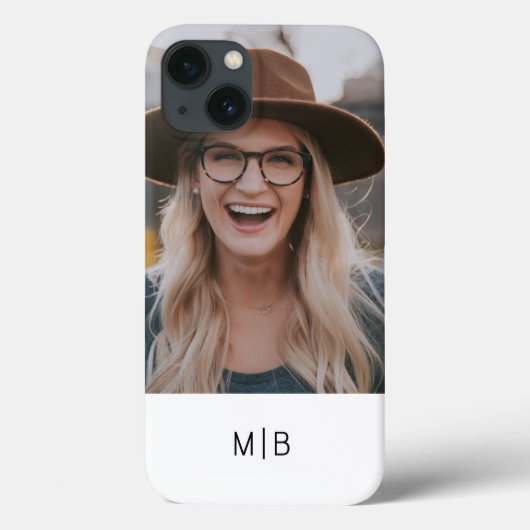 Eenvoudig Modern Monogram Foto Gepersonaliseerde N Case-Mate iPhone Case (Achterkant)